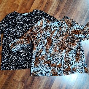 Two Emily Daniels Silky Shirts